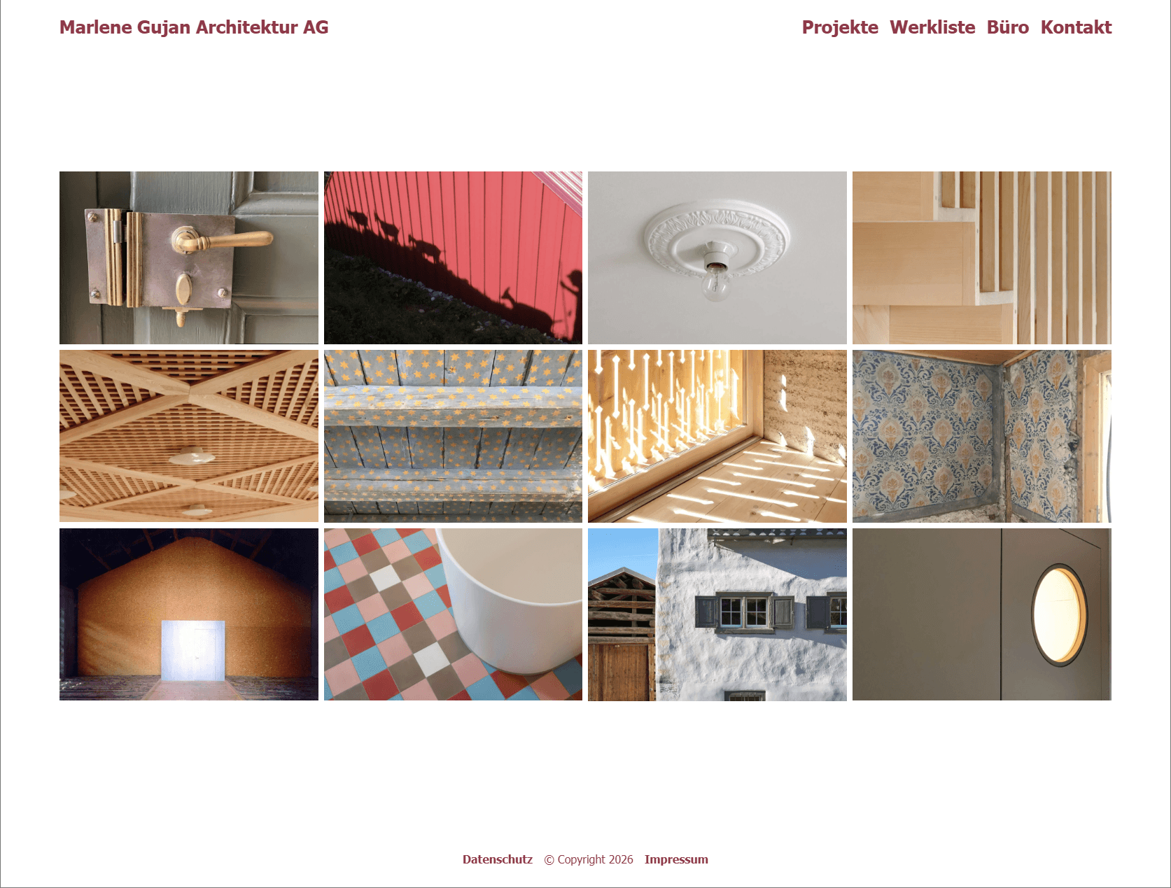 Mockup der Website von Marlene Gujan Architektur AG